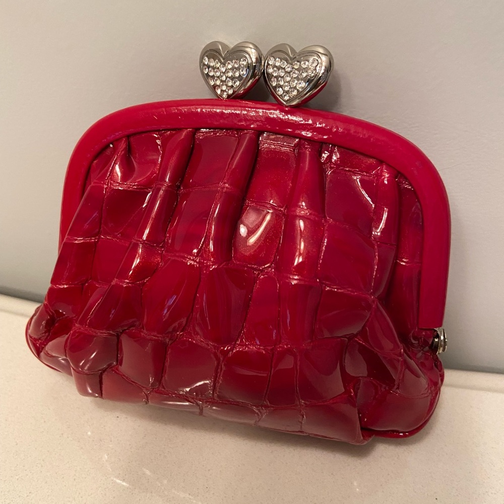 😍  Beautiful Brighton red croco leather coin purse.